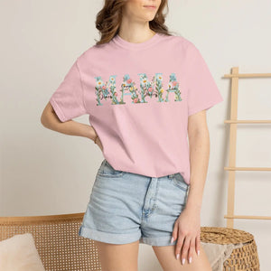 Custom Personalized Mama Floral Graphic Tee - Dipaliz - T-shirts