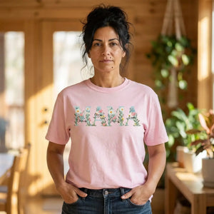 Custom Mama Floral Graphic T-shirt - Mother’s Day Cotton - Dipaliz - Blossom / Xl