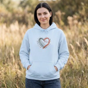 Soft Cozy Mama Heart Hoodie - Mom Script - Dipaliz - s / Light Blue