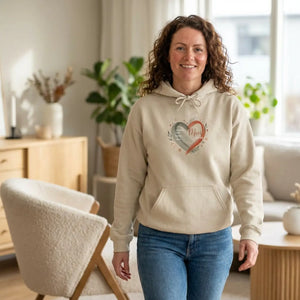 Soft Cozy Mama Heart Hoodie - Mom Script - Dipaliz - s / Sand