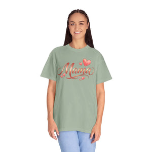 Relaxed Mama Heart Script Tee - Garment-dyed Cotton - Dipaliz - T-shirts