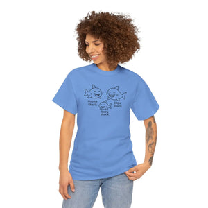Playful Unisex Heavy Cotton Tee Shark Meme Family Fun - Dipaliz - T-shirts