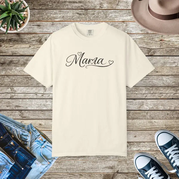 T-shirt - Mama Script Tee Vintage Comfort Day Gift - Dipaliz Ivory / l
