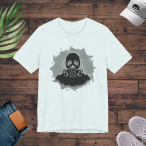 Edgy Gas Mask Unisex Jersey Short - Urban Cotton Tee - Dipaliz - T-shirts