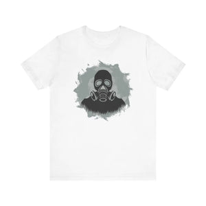 Edgy Gas Mask Unisex Jersey Short - Urban Cotton Tee - Dipaliz - T-shirts