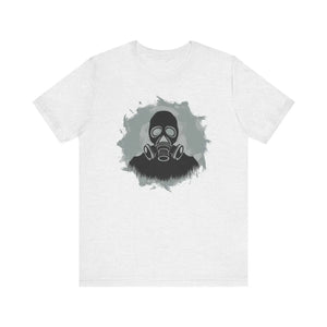 Edgy Gas Mask Unisex Jersey Short - Urban Cotton Tee - Dipaliz - T-shirts