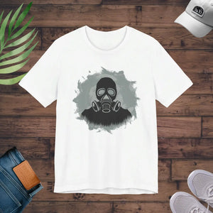 Edgy Gas Mask Unisex Jersey Short - Urban Cotton Tee - Dipaliz - T-shirts