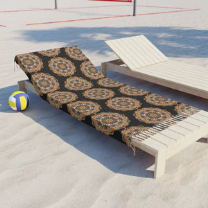 Boho Beach Towel - Mandal Abstract Geometric Pattern - Dipaliz - 38’’ × 81’’ / Polyester - Towels