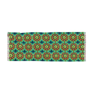Green Lightweight Scarf - Geometric Print Eco-friendly Gift - Dipaliz - 27’’ × 73’’ - All Over Prints