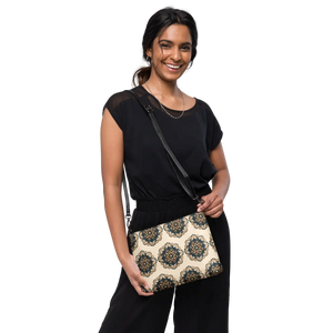 Chic Mandal Pattern Crossbody Bag - Faux Leather - Dipaliz - Cross Body Bags