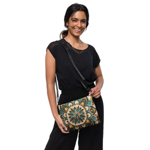Boho Mandala Crossbody Bag - Faux Leather Sling - Dipaliz - Cross Body Bags