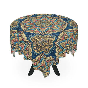 Vibrant Mandal Pattern Style Tablecloth - Transform your Table - Dipaliz - one Size / White - Tablecloths