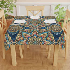 Vibrant Mandal Pattern Tablecloth – Polyester - Dipaliz - Tablecloths