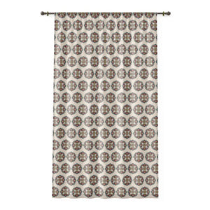 Home Decor - Cozy Mandal Curtains - Enchanting Pattern Window - Dipaliz Sheer / White / 50’’ × 84’’