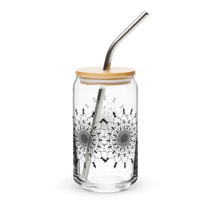 Trendy Mandal Print Glass Tumbler 16oz - Casual Wear - Dipaliz - Tumblers