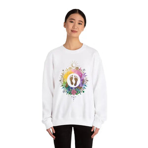 Mandala Sun Moon Unisex Heavy Blend Crewneck - Cosmic Comfort - Dipaliz - Sweatshirts