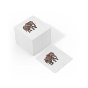 White Coined Napkins Elephant Mandala Party Decor - Dipaliz - Paper