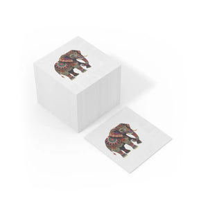 White Coined Napkins Elephant Mandala Party Decor - Dipaliz - Paper