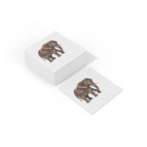 White Coined Napkins Elephant Mandala Party Decor - Dipaliz - Paper