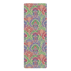 Mandala Floral Rubber Yoga Mat Non-slip Eco Lotus Design Dipaliz - 24” x 72” - & Pilates Mats