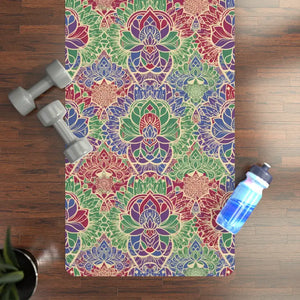 Mandala Floral Rubber Yoga Mat Non-slip Eco Lotus Design Dipaliz - 24” x 72” - & Pilates Mats