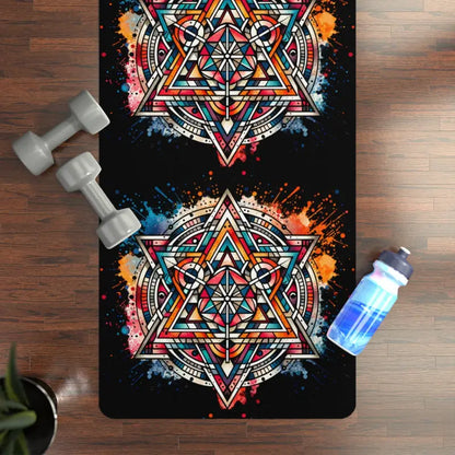 Mandala Mania Vibrant Rubber Yoga Mat - Elevate your Practice - 24” x 68” Home Decor