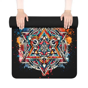 Rubber Yoga Mat - Bold Comfort Balance Style - Dipaliz - 24” x 68” - Exercise & Fitness