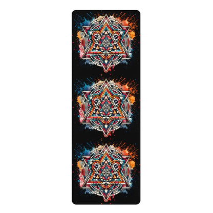 Mandala Mania Vibrant Rubber Yoga Mat - Elevate your Practice - 24” x 68” Home Decor