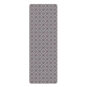 Mandala Mosaic Rubber Yoga Mat, Non‑slip Floral Pattern - 24” x 72” - Home Decor