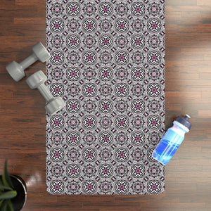 Mandala Mosaic Rubber Yoga Mat, Non‑slip Floral Pattern - 24” x 72” - Home Decor