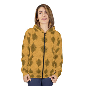 Bold Mandala Pattern Hoodie - Mustard Unisex Zip - Dipaliz - Hoodies