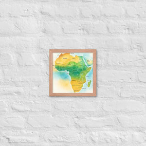 Framed Poster Map of Africa Matte Black Wood - Dipaliz - Red Oak / 10″×10″ - Posters