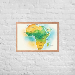 Framed Poster Map of Africa Matte Black Wood - Dipaliz - Red Oak / 20″×30″ - Posters