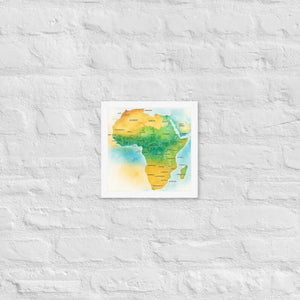 Framed Poster Map of Africa Matte Black Wood - Dipaliz - White / 10″×10″ - Posters
