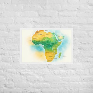 Framed Poster Map of Africa Matte Black Wood - Dipaliz - White / 20″×30″ - Posters