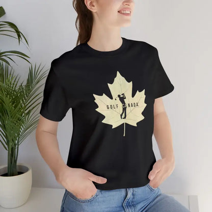 Maple Leaf Tee: Golf Jersey Canada Perfection Awaits! - Black / s T-shirt