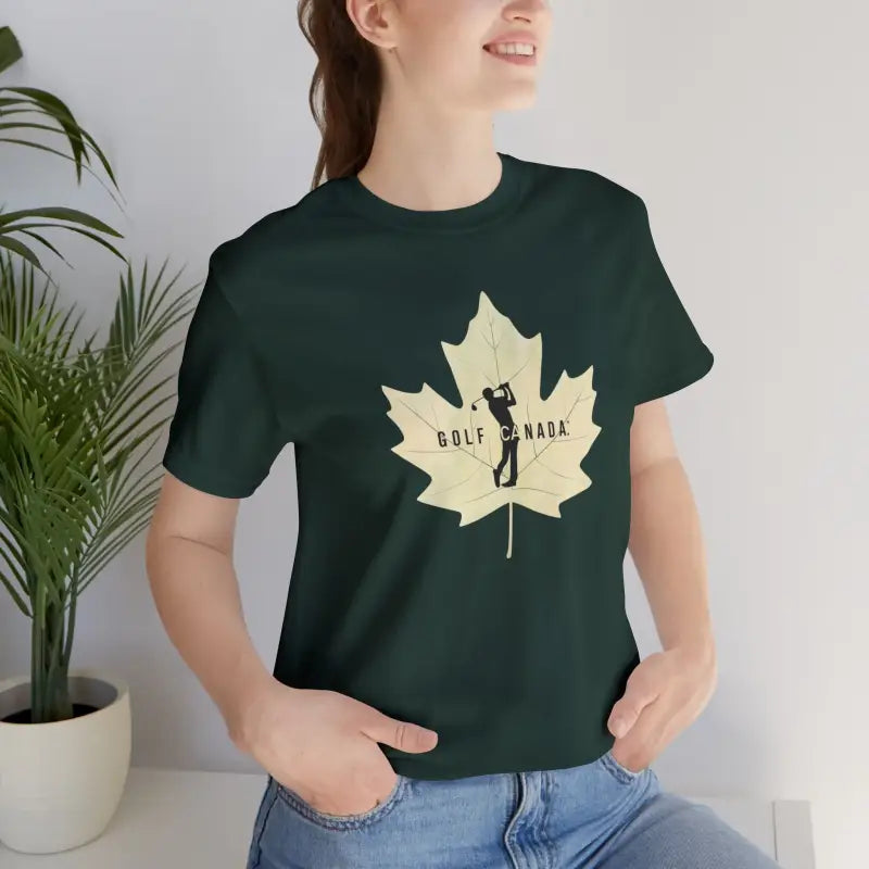 Maple Leaf Tee: Golf Jersey Canada Perfection Awaits! - Forest / s T-shirt