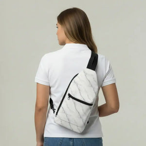 Marble Print Sling Bag - Minimal Crossbody Pack - Dipaliz - 14.5’’ × 9’’ - Bags