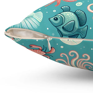 Marine Animals Polyester Pillows Durable Spun Dipaliz - Throw