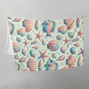 Marine Life Throw Blanket Ocean Fishes Design - Dipaliz - Blankets