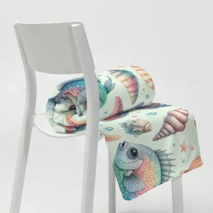 Marine Life Throw Blanket Ocean Fishes Design - Dipaliz - Blankets