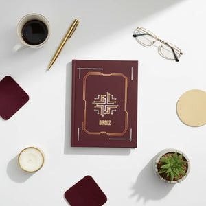 Maroon Circuit Crest Hardcover Journal - Matte - Dipaliz - Journals