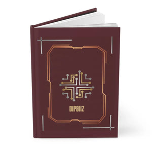 Maroon Circuit Crest Hardcover Journal - Matte - Dipaliz - Journals