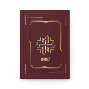 Maroon Circuit Crest Hardcover Journal - Matte - Dipaliz - Journals