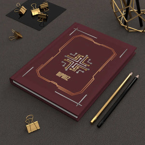 Maroon Circuit Crest Hardcover Journal - Matte - Dipaliz - Journals