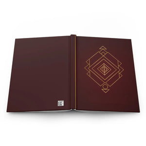 Maroon Geometric Hardcover Journal Gold Mystic Pattern - Dipaliz - Journals
