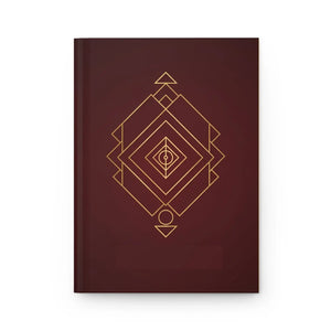 Maroon Geometric Hardcover Journal Gold Mystic Pattern - Dipaliz - Journals