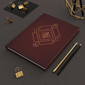 Maroon Geometric Hardcover Journal Gold Mystic Pattern - Dipaliz - Journals