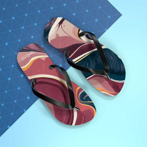 Maroon Marble Flip Flops - Bold Summer Style - Dipaliz - m / Black Sole - Slippers