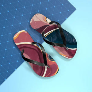 Maroon Marble Flip Flops - Bold Summer Style - Dipaliz - s / Black Sole - Slippers